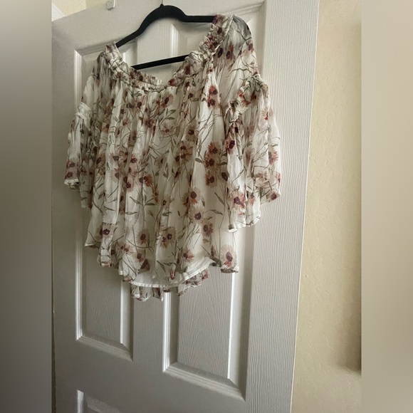 Lucky Brand Floral Off Shoulder Blouse - Size Medium - Picture 2 of 7
